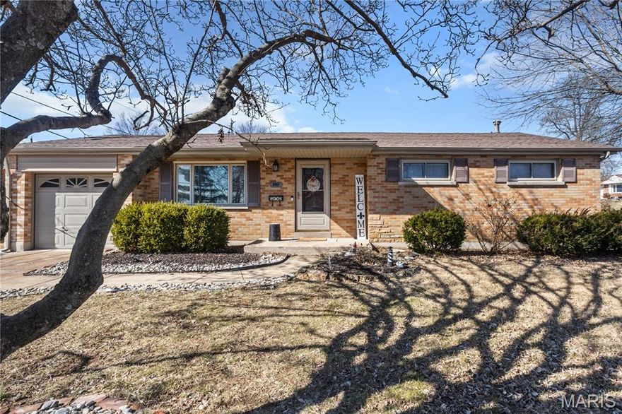 Fabulous Affton ranch has it all!  If it's a large lot you're looking for, then you'll love the space that the corner lot offers including a fully fenced back yard with equipment shed, huge side yard, and mature trees.  If it's a combination of interior functionality and updates, this one is it!  Restored wood floors leads you throughout the main level where you'll find an open floorplan from the great room, into the dining room, and ultimately into the kitchen which boasts plenty of quartz counter space, white shaker cabinets, stainless appliances, white subway tile, recessed lighting & pantry.  Two secondary bedrooms and an updated hall bath give way to a comfortably sized primary bedroom with dual closets.  Rounding out the main level is a mud room-- not often seen in a home in the area-- just awaiting the addition of a creative cubbie/locker system.  The finished lower level nearly doubles the home's square footage and includes a rec room with non-functioning brick-facade fireplace, wet bar, office, bonus room which easily could be a play room, sleeping area or additional office; plenty of storage and full bathroom!  Completing this beauty is 1 car garage, backyard paver patio and a 2-car parking pad!