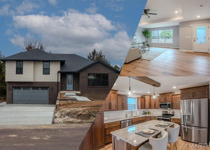 Set on 2+/- acres, this 3 bed, 2 bath home offers the perfect combination of open living space and modern finishes. The thoughtfully designed floor plan creates an effortless connection between the living room and kitchen, making the home feel spacious and welcoming from the moment you step inside.
The living room is highlighted by a tray ceiling and abundant natural light, creating an airy, elevated feel. Just beyond, the kitchen stands out with an oversized island, granite countertops, abundant wood cabinetry, and stainless steel appliances - a space designed to be both beautiful and functional.
The primary suite provides a comfortable retreat with a walk-in closet and private bath featuring dual vanities. Two additional bedrooms, a full bath, and laundry complete the living area.
Step outside onto the deck overlooking the backyard and enjoy the peaceful setting with a cold iced tea. 
Modern design, practical layout, and space to breathe - all wrapped into one inviting home.