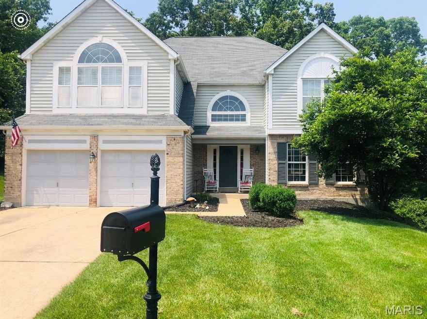 PRICE JUST REDUCED!  MOTIVATED SELLER--Owner to provide 1 year Home Warranty Plan.
This beautiful 2-story traditional home is located on a premium lot on a quiet cul-de-sac in the highly sought after Rockwood School District.  This open concept floor plan features 4 spacious bedrooms, 2.5 baths, updated kitchen with quartz countertops, stainless appliances and tile flooring.  Cozy up to the living room fireplace with windows that overlook the gorgeous deck and beautiful wooded area.  The master bedroom features a luxurious ensuite with soaking tub, walk-in shower and spacious walk-in closet.  Includes main floor laundry room, 2 car garage, an unfinished walkout basement.  Seller will be selling most of the furniture and will give buyer first choice on anything.  Basement will be cleaned out shortly.  Come make this beautiful house your family's home!