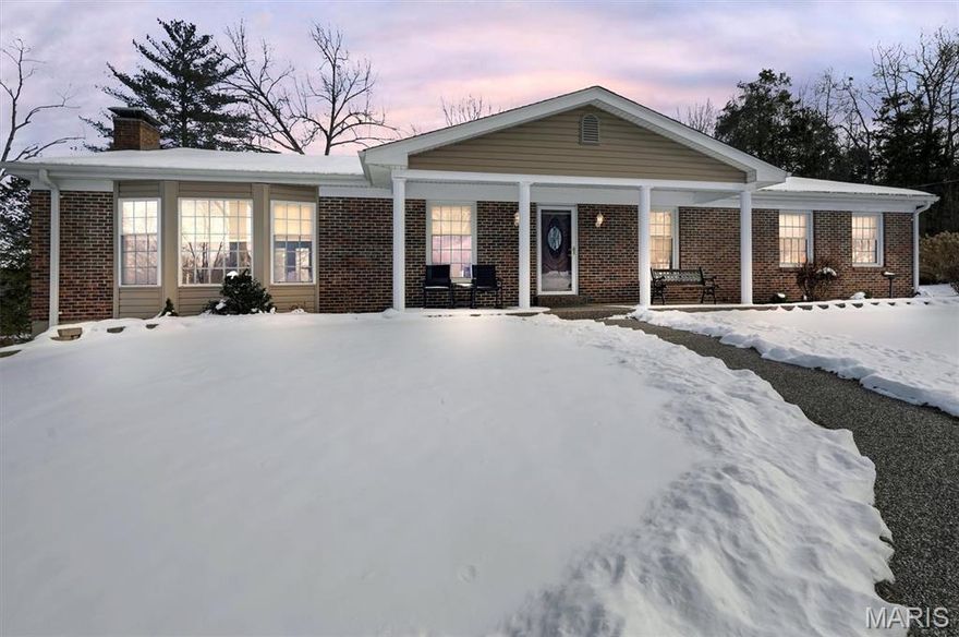 Welcome to 362 Cerny, a stunning and rare four bedroom ranch nestled on over 1.5 sprawling acres in the heart of Eureka. This property offers incredible curb appeal and timeless charm that greets you the moment you arrive. Boasting a prime location with no HOA restrictions, this home is a true needle in a haystack for the 63025 area. Step inside to discover a floor plan filled with character, featuring beautiful archways and gleaming hardwood floors that flow throughout the home. The interior offers a formal living room and a separate dining room, providing the perfect flex space for a home office, library, or traditional entertaining area. The heart of the home is the expansive living room anchored by a cozy wood burning fireplace, which stays open to the spacious eat in kitchen for an inviting and functional flow. With four bedrooms and two and a half bathrooms, there is plenty of room for everyone. You will appreciate the peace of mind that comes with recent high value updates including a three year old HVAC system and a massive composite deck that is less than a year old. This oversized deck is the perfect spot for relaxing while overlooking your private, expansive backyard which includes a dedicated fenced area for pets or play. The oversized tuck under two car garage offers ample room for vehicles and extra storage needs. Finding this much acreage and charm within the Rockwood School District is an exceptional opportunity. Enjoy the perfect balance of a private country feel with all the modern conveniences of Eureka just minutes away. This move in ready ranch is a must see for buyers seeking space, privacy, and architectural character in a top tier location.