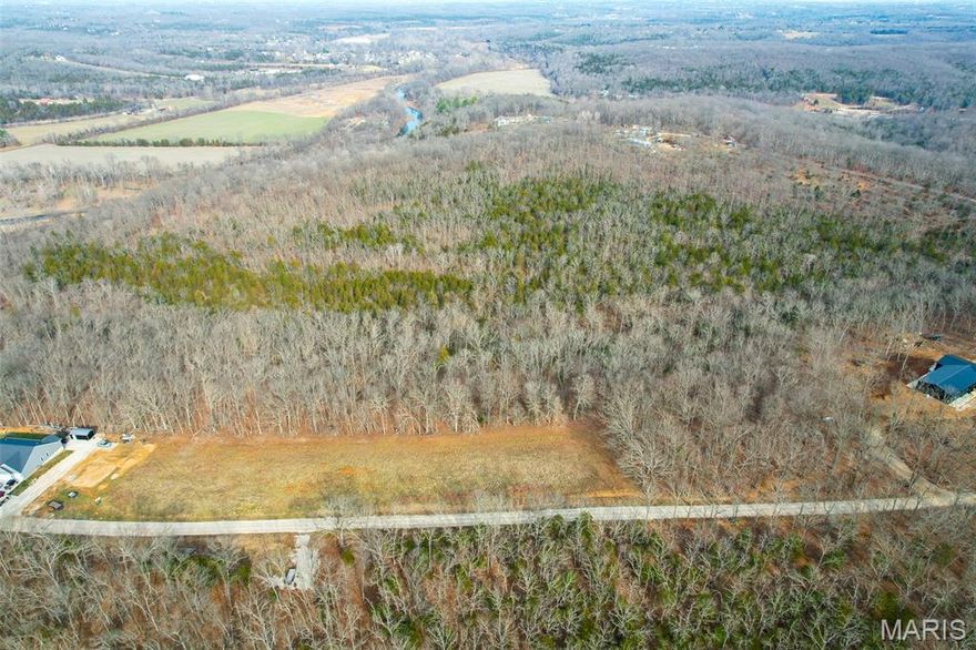 Tucked away at the end of a quiet dead-end road, this beautiful 10+/- acre residential lot offers the perfect blend of privacy, natural beauty, and build-ready potential in the highly sought-after Festus School District. The property is predominantly wooded, providing a peaceful, secluded setting with mature trees and abundant wildlife, while a level field clearing creates an ideal primary building site with beautiful views of the surrounding landscape. Electric is conveniently available along the road frontage, making future development easier and more cost-effective. As you explore the property, you’ll find a wet-weather creek winding through the center with rock outcroppings bordering it throughout. Whether you envision a custom home tucked into the trees or a long-term investment this land offers the flexibility to bring your vision to life. The dead-end location ensures minimal traffic and maximum tranquility, while the elevated views provide stunning scenery in every season. Enjoy the feeling of being far from it all, yet still within a reasonable drive to town amenities, schools, and major routes. For buyers seeking additional space, the adjacent 10.6+/- acre lot (lot 3) is also available for purchase, offering a rare opportunity to expand your footprint, create a family compound, or secure additional privacy. Properties with this combination of location, views, utilities, and natural features are increasingly hard to find. Don’t miss the chance to own a special piece of land where your dream home can truly take shape.