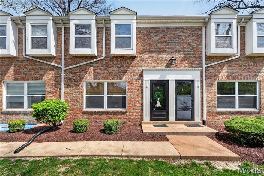 Beautiful 2-bedroom, 1.5-bath condo in the heart of Kirkwood, perfectly situated across from Kirkwood Park and just steps from vibrant Downtown Kirkwood. This low-maintenance home offers the perfect blend of comfort and convenience.

The bright kitchen features white cabinetry and granite countertops. An inviting eat-in dining area opens to a private patio through sliding glass doors, overlooking green space—ideal for relaxing or entertaining in a yard-like setting without the upkeep.

The main level includes a convenient half bath, while upstairs you’ll find two generously sized bedrooms with ample closet space and a full hall bathroom. The finished basement adds valuable extra living space, perfect for a home office, gym, or media room.

Additional highlights include designated covered parking and an unbeatable walkable location near parks, shops, and dining. Move right in and start enjoying everything Kirkwood has to offer—this one won’t last long! This has passed Kirkwood occupancy inspection on 4/09/26!