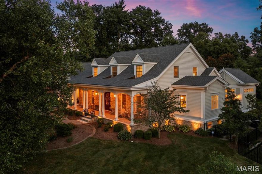 **FOR COMP PURPOSES ONLY***This 1.5 story Cape Cod, built in 2005, offers over 7,000 sq ft on a .71-acre lot with 5 bedrooms and 6 baths. A spacious family room opens to a stone patio and private pool, ideal for entertaining. Gracious living spaces, spacious bedrooms, elegant finishes throughout. The finished lower level features a media room, rec room, flex/bonus room, full bath, wine room, and abundant storage. An oversized 3-car side-entry garage provides convenience. Thoughtful updates include zoned HVAC, twin tankless hot water heaters, and a newer roof. Located in the Ladue School District and minutes from shopping and dining, this home blends timeless style with modern comfort in one of Ladue’s most coveted neighborhoods.