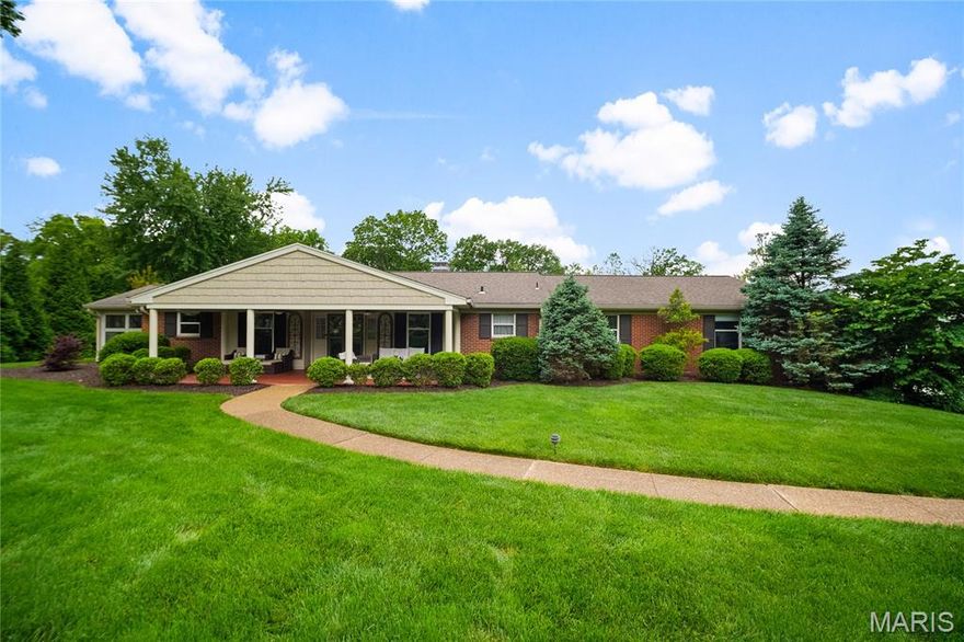 Open House: Sun., 6/1, noon-3pm. This beautifully updated ranch sits on a 1-acre lot and offers approx. 4,848 sq ft of finished living space. Check out the inviting 30’x14’ front porch! Enjoy a spacious great room with vaulted ceilings and views of the saltwater Gunite pool. The chef’s kitchen features custom cabinetry, granite counters, center island, SS appliances - 6-burner KitchenAid gas range with griddle, double convection ovens, warming drawer, 2 microwaves and coffee bar. The kitchen flows into the formal dining room and a bright 4-season sunroom. Five main-level bedrooms and three full baths include a luxurious primary suite with updated en-suite. The finished walkout lower level offers a family room, large rec room with wet bar, office, and 4th full bath. The backyard is a private retreat with 2 patios, a fire pit, and pool. Oversized 3-car tuck-under garage. Updates include solar panels (2020), 4-zone HVAC (2023), landscaping (2024), pool pump (2024), pool chlorinator (2023). Exceptional living in a highly desired neighborhood!