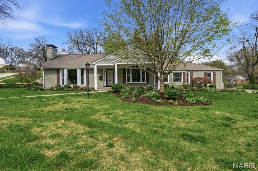 SPECTACULAR WARSON WOODS RANCH -Beautifully updated with so many EXTRAS! 2BR/4 BATH/2 Car Garage, covered front Porch, Cover back Patio! This home has designer finishes galore. There is a breathtaking white kitchen w/stainless appliances, cathedral ceiling, quartz counters, shaker cabinets and custom lighting. The open concept breakfast room has additional built in's and a pantry with a barn door. The living room showcases a bay window, gas fireplace, and built-in bookcases. In the formal dining room, the current owner added a NEW bay window for more natural light - this totally transformed the room.  The spacious master bedroom offers two closets one with built in's, wood floors, crown molding and custom paint. The stunning full bathroom is full of updates. The second bedroom is en-suite with a half bath. Updated powder room is off the entry hall. The finished lower level has a built in beverage bar, luxury vinyl plank flooring, wood burning fireplace, recessed lighting & a gorgeous full bath. The full bath offer a huge  walk in shower with custom tile and an oversized vanity! There is also space for an office or family room. Plus lots of storage. So many other special touches have been added; such as, a covered front porch, a back covered 380 sq ft patio w/fan/lights/gas line; an irrigation system & HVAC system that can be controlled remotely, special updating in the kitchen, plus flowers, landscaping & landscape lighting. It's a complete package in the very desirable community of Warson Woods. Walk to parks, swimming pool, stores & restaurants.