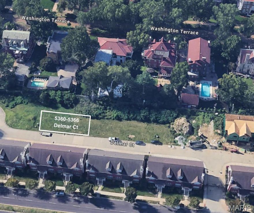 Opportunity to purchase 4 lots in a private gated development in the DeBaliviere Place neighborhood overlooking the mansions on Washington Terrace. The lots are located near the Central West End approximately 5 blocks from Forest Park. Each of the lots are zoned E. for multi-family residential and would be ideal for luxury townhomes, which have already been approved by the city of St. Louis. These lots are fully developed with new utility connections for water, sewer, and electric, as well as newer streets and gated access. The surrounding area is currently undergoing a lot of redevelopment activity. There are four new townhomes within the development, with another four in the process of being built. Potential list prices for the completed townhomes could range from $350,000 to $490,000 depending on size, finishes, and upgrades based on similar-sized townhome sales nearby.