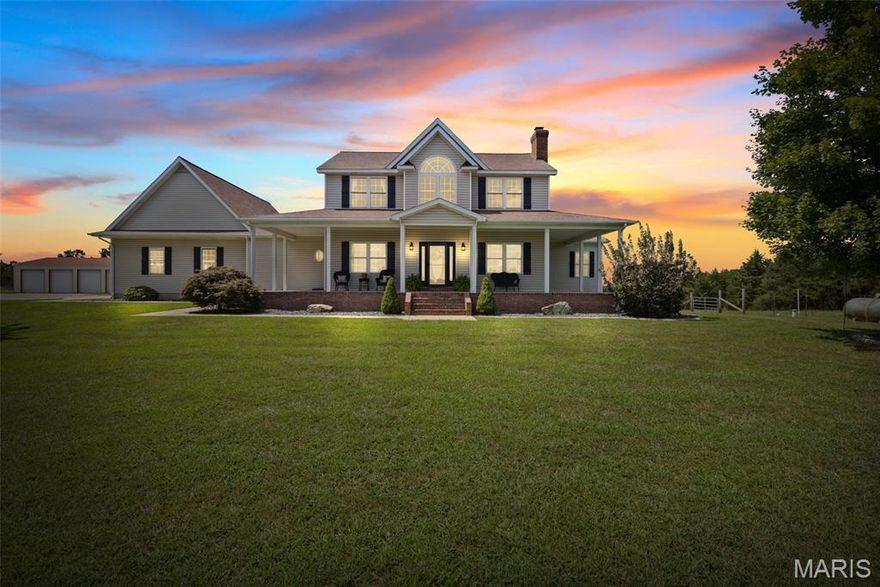 ONE OF A KIND farm estate. Minutes from Farmington / Sainte Genevieve, only an hour from St Louis or Cape Girardeau. Surrounded by meticulously cared for generational farms. This property is being listed with 191 acres but the ability to buy less acreage is available. Large custom, well built home centers the farm. 4 bedroom, open floor plan, large eat in kitchen with formal dining, loft office space, finished basement set up for entertaining, with screened in patio overlooking your own in ground pool make this the private retreat your family deserves. Large attached garage, main floor laundry, pool house, create an easy to care for home. Adjacent to the home is a large 4 bay finished shop with walk in freezer, concrete floors, electric and ample space to store farm equipment, toys and more! Located behind the working shop is a spacious pole barn, 3 sided building ideal for storing oversized equipment, hay and more. Property is fenced, includes 2 stocked scenic lakes, and mostly tillable pasture with wooded draws. Turn key high production cattle operation with frost proof drinkers, cross fencing, working facilities and an ideal layout for cattle management ease. Property is able to easily support 80+ head of cattle and horses year round or able to be converted into tillable production. Rolling terraced pastures, turn key, exquisite home/ outbuildings, best views in S/E Missouri create a lasting farm estate. Professional photos and set to active/ able to show 8-25.