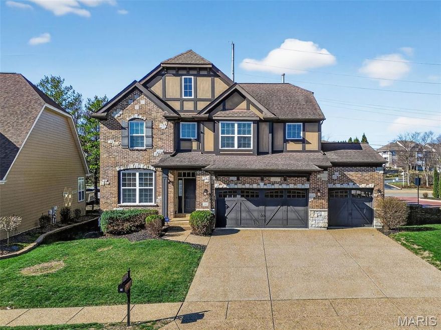 "HOME is the nicest word there is." This 3,300 sq ft, 4-bedroom, 3.5-bath home offers a bright, open layout, thoughtful upgrades, and room to grow—inside and out.
Curb appeal starts with the landscaped yard on a corner lot. Home features like 9’ ceilings, hardwood floors, tray ceilings, French doors, plantation shutters, and carriage-style garage doors. 
The main level includes a great room with a gas fireplace, dining room, office, and a large eat-in kitchen with a center island/breakfast bar, granite countertops, and stainless steel appliances. 
Upstairs, you’ll find a spacious primary suite with a luxury bath and a 16’x9’ walk-in closet with a window, plus three additional bedrooms (all with walk-in closets). Two full baths include one en suite, along with a bonus/family room and convenient second-floor laundry.
The lower level offers approx. 1,600 sq ft of unfinished space with an egress window and bath rough-in—ideal for future finishings.
New Roof to be placed prior to closing.
Convenient location near the Katy Trail, Hwy 364, shopping, and restaurants.