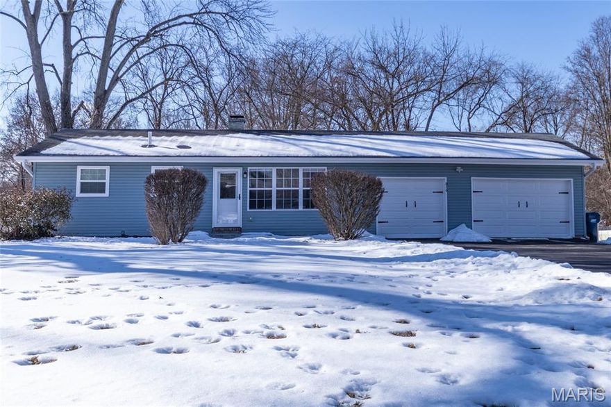 If you’ve been searching for a move-in ready home in Ballwin, today is your lucky day! This 2 bed 1 bath ranch in the Rockwood school district will offer easy living and piece of mind.  You’ll notice the nice large flat lot with this beautiful blue newer vinyl siding, large fenced yard, all newer main floor windows, and additional asphalt driveway parking.  Once inside, you’ll be greeted with countless updates such as quartz countertops, flooring, cabinets, new garage doors, and new gutters.  The stylish bathroom offers all new attractive fixtures.  The primary bedroom includes a large walk-in closet. All the home’s wiring has been updated as well.  Schedule your tour today to see this and more for yourself!