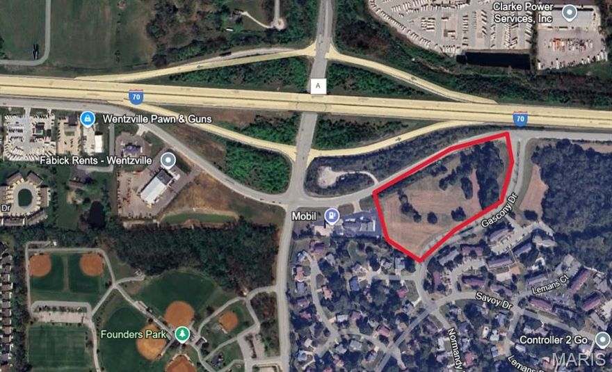 Prime commercial location within the "Golden Triangle," in St. Charles County. Property offers excellent visibility from I-70 at the Hwy A interchange. This site is perfect for a senior housing development, multi-family units, or condos. Its close proximity to the hospital makes it an ideal spot for medical offices as well. Strategically positioned between the rapidly growing Wentzville and the sought-after Lake St. Louis, this location offers tremendous potential. Agent owned. Location: Hwy/Interstate Frntg, Suburban
