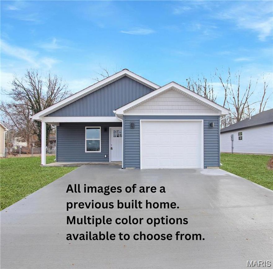 New construction home with 20% seller financing! The opportunity to own a brand new home at a feasible price point is now available. This 3 bedroom, 2 bathroom, 1 car garage offers an open concept floor plan, stainless steel appliances, granite counter tops, master bedroom/bathroom, large laundry room, and a covered porch. While still under construction you have the opportunity to pick from our selected color options for the roof, siding, paint and granite counter tops. Call today to discuss the process of moving forward on this low maintenance and affordable new construction home! *All photos are of a previously built home with the same floor plan.