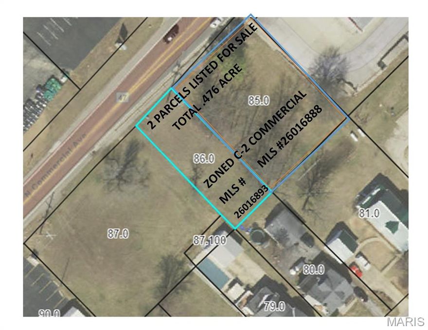 Adjoining parcel(s) available. Zoned C-2. Prime commercial land.