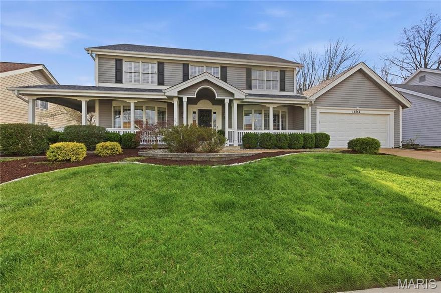 Welcome to a truly exceptional home in sought-after Baxter Ridge - there hasn’t been another home in the neighborhood with this level of comprehensive updates and finishes as this one. From the inviting front porch to the professionally landscaped yard, every detail makes a lasting impression. Step inside to a stunning foyer anchored by rich hardwood floors, flanked by a spacious formal dining room and a beautifully appointed private office. The office is a standout with it's custom built-in desk, credenza, and detailed crown moldings making it the perfect space to work or relax with a book. The office flows into the expansive family room, where a wall of windows floods the space with natural light and frames the view of the large, level backyard. Custom built-in bookcases, moldings and a cozy fireplace make this the heart of the home. The updated kitchen is a showpiece—designed for both everyday living and entertaining. Highlights include a large center island, stunning cabinetry, generous counter space, Cambria quartz surfaces, SS appliances, and gas cooktop. Thoughtful moldings and finishes elevate the entire space. Just beyond, the sunporch has been updated with new screens, offering a true all-seasons retreat —perfect for relaxing or hosting guests. Step outside to the spacious deck, ideal for gatherings and outdoor dining. Function meets convenience in the laundry area, with custom built-ins and cubbies for organized living. Upstairs, the primary suite is a serene escape with HW floors, cathedral ceiling & fully remodeled, spa-like bath featuring a freestanding tub & dual vanity. Plantation shutters add a touch of sophistication throughout all bedrooms. Three additional generously sized bedrooms and an updated full bath complete the upper level. The finished lower level expands your living space even further, offering a game area, a second family room with fireplace & custom moldings, a den/office area, half bath, and walk-out access to the paver patio. Additional updates include a new roof March 2026, zoned HVAC, newer water heater—ensuring peace of mind and comfort for years to come. Majority of the furnishings and decor available by separate arrangement. Enjoy the subdivision pool, tennis courts, and clubhouse, while being close to highways, shopping. This home offers not just a place to live—but a lifestyle to love.