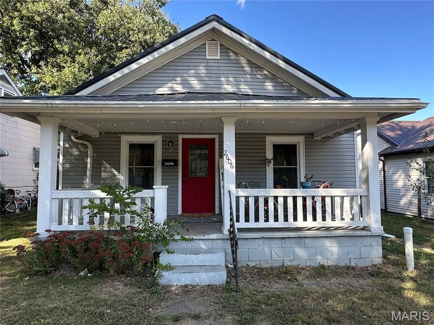 Welcome to this beautifully remodeled 2-bedroom, 1-bath bungalow offering convenient main-level living and stylish updates throughout. Perfect as a starter home or a cozy place to retire, this home features an open floor plan and thoughtful upgrades completed in 2020—including new windows, siding, metal roof, wiring, flooring, drywall, paint, and new furnace 2023.
Enjoy time on the spacious covered front porch. The level yard is easy to maintain and ideal for gardening or outdoor enjoyment. A 1-car detached garage is accessible via the alley, providing extra convenience and storage.