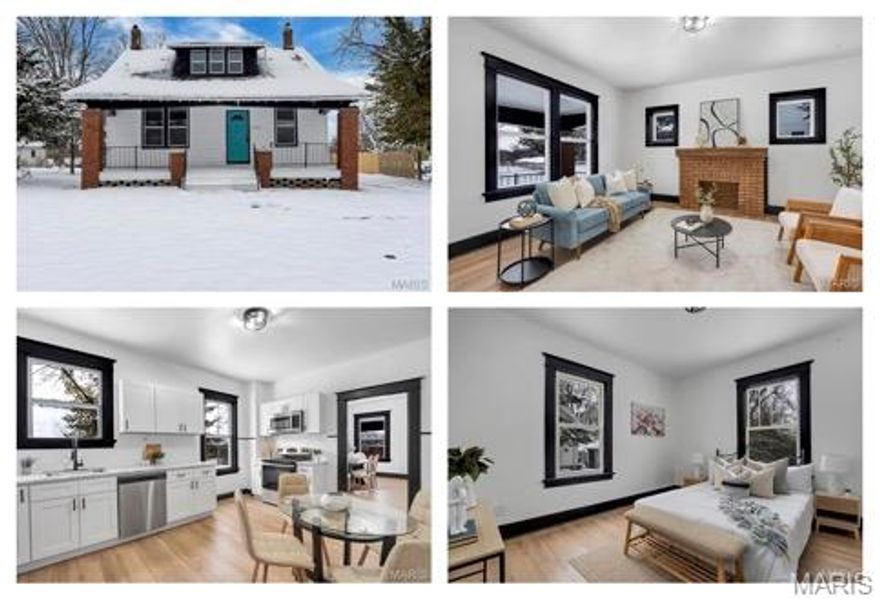 Welcome to your new home! This 1.5 story newly updated home offers 4-beds, 1-bath, and the perfect blend of comfort, convenience, and so much space! The bright, generously sized living areas feature brand new LPV flooring throughout, providing a modern and low-maintenance touch. The living room is anchored by a decorative fireplace where your seasonal decor can shine. The kitchen is fully equipped with a plenty of cabinets, pantry/storage closet, dishwasher, electric range/oven, and microwave. Add a refrigerator and it's ready to accommodate everyday meals or a robust gathering of friends and family. The four bedrooms offer plenty of choices - one on the main floor, three on the second floor; all are comfortable and inviting, with great closet space. One even has an adjacent room ready to become the dressing room of your dreams! An unfinished basement offers plenty of space for laundry, storage, workshop, or future expansion. In the basement you'll find a new electric water heater (Sept. '25), mostly PVC stack, and an older HVAC system. The 2-car garage provides ample space for vehicles and additional storage, and is being sold as-is. The driveway and space immediately behind the house can accommodate another 4-6 cars. The large front yard features an attractive retaining wall with fencing. The home is clad in vinyl siding, most of the windows are new vinyl, and - best of all - it's covered with a brand new architectural shingle roof! Seller is offering an Achosa home warranty for your peace of mind. Don't miss the chance to make this beauty your own - schedule a showing today!