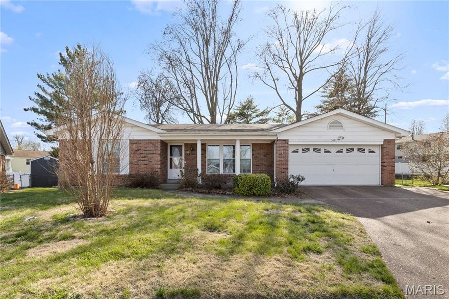 Showings start Thursday, April 16 - with an Open House - Sunday, April 19 from 1:00-3:00 p.m. Any offers, if received, will be due by Sunday night at 6:00 p.m. Thank you! // Opportunity knocks for a lucky new owner willing to put in some sweat equity on this 3-bedroom, 2.5 bath ranch home sitting on a large lot, in a cul-de-sac in the Mehlville School District! Fastidious, single-owner home for many years. Lots of love and care were poured into the property and now it's time to imagine the next chapter. Full rehab? Update as you go? You decide. Priced well to sell fast to an owner who understands the house is largely in its original condition. The main level boasts a formal living and attached formal dining area, good-sized kitchen with lots of natural light, pantry and eat-in space as well.  Den with handsome, brick fireplace and sliding glass doors to yard. 3 bedrooms on main floor. Hall-bathroom with shower and tub combo. Primary bedroom has attached full-bath with shower and large closet. The finished basement has a half-bath, large laundry room and plenty of storage. Attached, 2-car garage. Very large shed in yard to securely store mowers, lawn-tools and outdoor furniture. Large yard with basketball hoop area and patio. Close to major highways, shopping, restaurants and attractions.