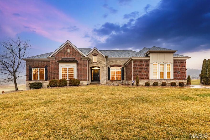 Spectacular custom-built atrium ranch home on a beautiful, fully fenced lot in the sought after Tapawingo golf community – Sunset Hills – award winning Lindbergh School District.

This 4 bedroom, 3.5 bath with over 5600 sqft of living space boasts an extremely functional, and open floor plan, designed for today’s living and entertaining featuring vaulted ceilings, a separate formal dining room, den/office, a powder room, and a fantastic family room with a wall of windows, bringing the outside in!

A wonderful kitchen with an abundance of custom cabinetry, granite countertops, center island, planning desk & tiered breakfast bar, walk-in pantry, opening to the breakfast room, hearth room with gas fireplace & an awesome Florida room, that feels like a treehouse, with 3 sides of windows.

If that is not enough, there is a fantastic main floor primary suite with luxury bath with double vanity, walk-in shower, large tub & large custom organized walk-in closet. Two additional spacious bedrooms, a full bath, a convenient powder room, and a laundry room, complete the main level.

Other features include hardwood floors, zoned HVAC, and an attached 3-car, side-entry garage, just to name a few. Walk down the handcrafted open staircase to the amazing, professionally finished, walkout lower level, complete with a large rec room with awesome custom table with benches & bar stools with a 4 TV cube above, an incredible wet bar, with commercial beverage fridge, and soda machine, theatre area, the 4th legal bedroom, which could be easily used as a home office fitness room/craft room, and the 4th full bath, still leaving plenty of unfinished storage space.

Relax outside on the expansive rear deck, or down below on the covered porch and enjoy the amazing view of the golf course or take a 5 min walk to the clubhouse and play a round of golf at the prestigious Tapawingo National Golf Club. This home is perfect for entertaining family & friends. Location could not be better - convenient to restaurants, shops, parks, highways, schools and hospitals.