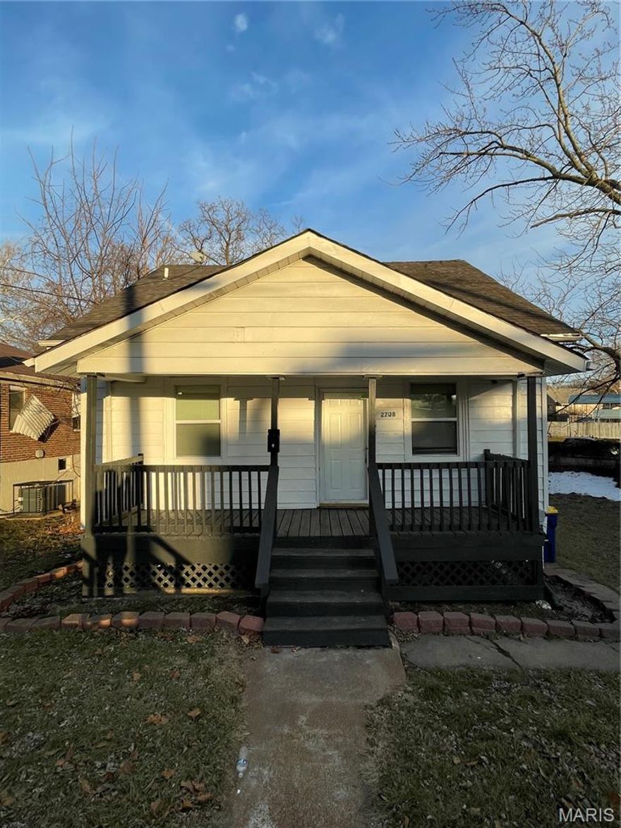 NEW PRICE:  $150,000.

Come see a recently renovated home with some detailed finishes included new bathrooms, laminate floors, new kitchen with stainless steel appliances including electric stove, dishwasher, refrigerator and microwave.  Kitchen is large enough to accommodate a table for eat-in purposes.  But there is a formal dining room in the front.  With almost 1,500 sq ft on the main floor, all the rooms are large enough for a family.  There are 3 bedrooms, 2 on the main floor and 1 upstairs with a half bathroom.  New carpeting and laminate floors give the house a warm fresh look.  Newer windows, 5-year old HVAC and new water heater.  Roof is newer and is in good shape.  New stack made with PVC pipe is a good feature instead of old cast iron stacks.  Electric panel has circuit breakers too.  Basement is dry and is large enough for storage or other purposes.  House was cleared by the St. Louis County Health Department for no lead based paint.  Very close to main streets including St. Charles Rock road and Hanley Road.  Highway 170 is approximately 1 mile away.

For investors, this is a good house to rent also, section 8 pays well.