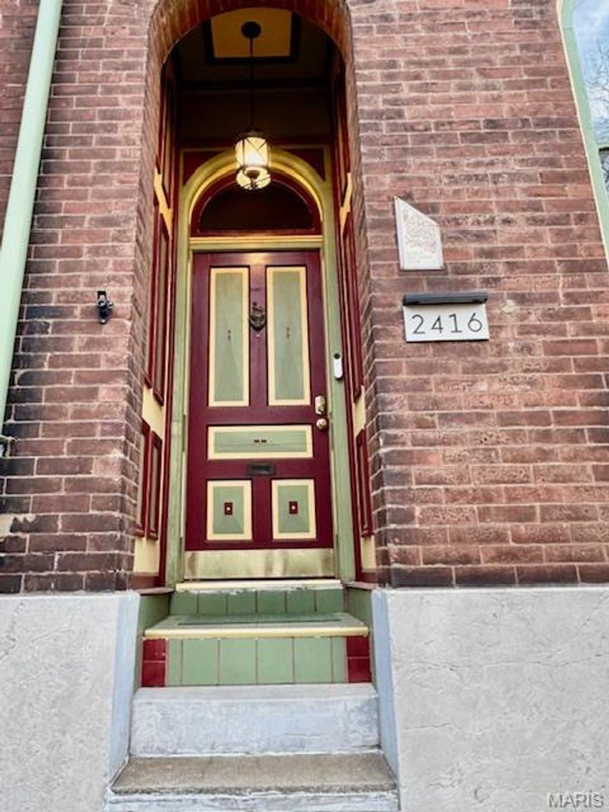 Showings begin at the Open House on April 19th at 1:00 PM. This thoughtfully updated historic home blends character and charm with fresh, modern touches. A brand-new roof (April 2026) and an updated kitchen featuring original upper cabinetry, new white lower cabinets, and butcher block countertops create a perfect balance of old and new.

Rich wood floors, stunning mantels, and built-in bookcases add warmth and authenticity throughout. The main level includes a stylish, eclectic half bath, while the second floor offers three bedrooms and a full hall bath. The third floor serves as a private primary retreat, complete with a luxurious clawfoot soaking tub.

The lower level adds incredible versatility with a second living space, full kitchen, and full bath showcasing penny tile flooring and copper accents. Enjoy a side deck off the kitchen and a perfectly sized city yard. Filled with natural light and distinctive finishes, this Soulard gem is truly one of a kind.