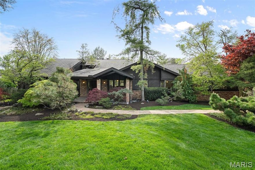 Welcome to your dream home in Town and Country! This stunning 4-bedroom, 4 full, 2 half bathroom ranch is set on lush grounds spanning over an acre. Embrace the mid-century aesthetic with vaulted rooms, gorgeous, updated bathrooms, modern designer lighting, and elegant wood accents. The luxurious lower level features a family room, games room, wet bar, exercise room, and direct access to a spectacular private inground pool, creating an idyllic setting for relaxation and entertainment. Just off the pool, you'll find a well-equipped pool house with vaulted living space, kitchenette, and bathroom, perfect for guests or additional leisure space. Don't miss the chance to own this exquisite property! Additional Rooms: Mud Room