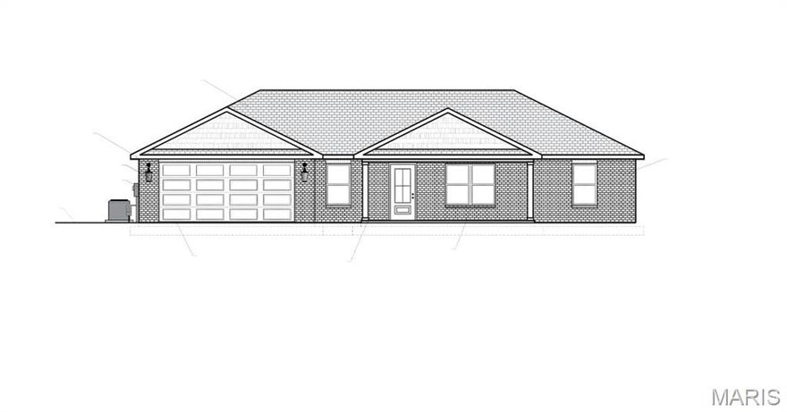 BRAND NEW home with easy one level living on cul-de-sac! HURRY and pick out a few of your own finishes! Windows with lots of light and white cabinets making the space feel spacious and comfortable. Quartz countertops in kitchen and baths. Luxury vinyl flooring all throughout. Split bedroom plan with primary suite offering double vanity, walk-in shower and nice size walk-in closet. The kitchen opens to a nice yard with a covered back patio perfect for grilling or enjoying your morning coffee. No big steps into the home perfect main level living. Just minutes to Cape and I-55. Estimated completion end of May.