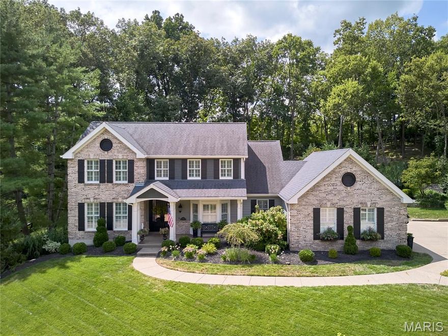 Offers due by 9pm 8/24 response time 1pm 8/25! GET READY TO FALL IN LOVE WITH THIS AMAZING AND UPDATED 1.5 STY IN THE HEART OF CHESTERFIELD. THIS TROPICAL OASIS SITS ON A .680 ACRE PRIVATE PREMIER LOT FEATURING A SALTWATER, HEATED POOL WITH WATERFALL AND TANNING LEDGE, COVERED PATIO, OUTDOOR KITCHEN, ENCLOSED SUNPORCH, PERGOLA & HOT TUB. New roof being installed, hardie board siding, exposed aggregate driveway & patio, sprinkler system, lush gardens & landscape, stone upper patio, fencing & numerous pines installed completing a true outdoor event. The interior is equally as stunning with a gourmet light & bright kitchen with Thermador appliances including induction stove, convection oven, warming drawer, & microwave. Cambria Quartz tops, large island, lighted display cabinets, soft-close cabs/drawers & new light fixtures. Hardwood floors flow thru the main floor, vaulted great room & breakfast room, spacious main floor primary with custom closet & gorgeous updated bath. Main floor Laundry with built-in utility sink, custom cabinets & central vac. Upstairs has new carpet, 3 bedrooms & 2 full baths. Lower level completely renovated w/ a partial kitchen boasting a large island, Thermador appliances, Cambria Quartz, ice maker, 2 refrigerators. Workout room, wine cellar, steam shower, LVP flooring, bookshelves, electric fireplace & tv bumpout! Epoxy flooring in 3car side entry garage! Too much more to list! Enjoy your tour & all you need to do is pack your bags and move right in.