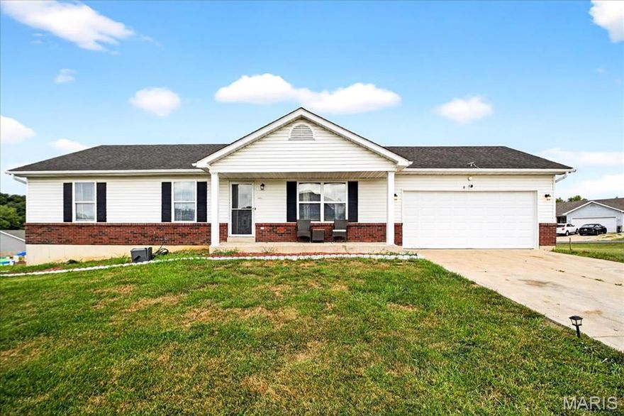Beautiful and updated ranch home in the quiet Brussels Valley Subdivision. First, you'll love the large corner lot coming in at just under a half acre and features a newly fenced in yard ready for the summer fun! Soak up some sun on the large deck and fire up the grill. Inside, you'll find a great open concept with newer LVP flooring throughout, vaulted ceilings, large picture windows and a stylish kitchen with white shaker cabinets and all Stainless appliances. The primary bedroom has a large walk-in closet & attached full en-suite bath. The two guest bedrooms share the 2nd full hall bath and two additional storage closets help you stay organized year round. The full unfinished basement has plenty of space for a future rec room, bonus room & whatever you could envision. The home also has an attached two garage, covered front porch, water softener, sump pump & 200 amp electrical panel. The location allows for a rural and quiet feel, while still being only a short drive to town for shopping, dining and highway access. This home is the perfect option for the first-time buyer, down-sizer, or someone looking for a move-in ready ranch home. Back on the market, giving you a second chance to call this one home!