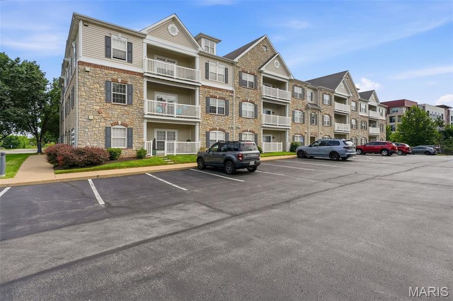 Showings begin Thurs, May 28
WELCOME HOME!
Experience easy, carefree living in this luxury 2-bedroom, 2-bath condo located in the heart of Chesterfield! Perfectly situated across from Chesterfield Amphitheater and Chesterfield Central Park — home to Veterans Honor Park, the Family Aquatic Center, and scenic walking trails — this location offers convenience, recreation, and entertainment right outside your door. Enjoy close proximity to popular restaurants, shopping, Topgolf Chesterfield, and quick access to Highway 64.

One of the standout features of this desirable 2nd-floor corner unit (elevator in building) is the covered deck overlooking peaceful green space and mature trees — the perfect place to relax and unwind.

Inside, you’ll love the neutral paint palette, updated flooring, abundant natural light, and open-concept layout. The inviting foyer leads into a spacious family room that serves as the heart of the home. The kitchen features 42” maple cabinets, stainless steel appliances, and a refrigerator that stays with the home.

The primary suite offers a large walk-in closet and private bath, while the second bedroom includes generous space and a custom closet shelving system for added organization. Additional updates include a new HVAC system, offering comfort and peace of mind for years to come. 
A private storage unit is also included, providing convenient extra space for seasonal items, hobbies, or additional belongings. Plus, enjoy the convenience of assigned, covered parking for one vehicle and in-unit laundry for added ease and functionality.

Highlights:

2nd-floor corner unit with elevator access
New HVAC system
In unit laundry
Covered deck with scenic views
Open floor plan with abundant natural light
42” maple cabinetry & stainless appliances
Spacious primary suite with walk-in closet
Excellent Chesterfield location near parks, dining, shopping & entertainment
Easy access to Hwy 64

A wonderful opportunity to enjoy low-maintenance living in one of Chesterfield’s most convenient locations!