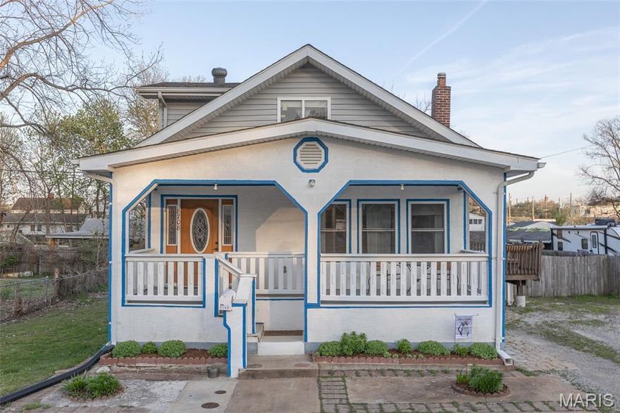 Charming bungalow situated on two lots with plenty of off-street parking and a huge, level yard that’s fully fenced! Step inside to an inviting open floor plan filled with natural light! The foyer and living room showcase beautiful tray ceilings with recessed lighting, adding character and warmth. The spacious eat-in kitchen features updated fixtures, beautifully refinished cabinetry, and updated hardware. French doors between the living area and kitchen lead to the side deck—perfect for entertaining or relaxing outdoors. Down the hall, you’ll find convenient main-floor laundry and a large full bathroom complete with a double sink vanity, jetted tub, and separate shower. Upstairs offers a versatile loft area ideal for a den or home office, along with two generously sized bedrooms and an additional full bathroom. All of this within walking distance to Lemay Park and Grant’s Trail, and just minutes from I-55, restaurants, and shopping! Showings begin Friday April 10th