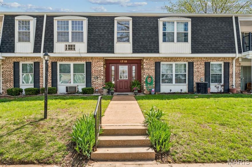 This ground-floor Parc Lorraine condo offers the perfect blend of comfort and accessibility with no-step, single-level floor plan. The 2-bedroom/1-bath unit has an open-concept living/dining area, that flows to a kitchen with breakfast bar, new dishwasher (2025), and newer refrigerator. Enjoy the ultimate convenience of an in-unit, front-loading all-in-one washer and dryer—no more trips to a shared laundry room! This unit boasts dual access to a spacious covered porch from both the kitchen and primary bedroom, creating a seamless indoor-outdoor flow. Storage is a breeze with an oversized hall closet and an exterior storage unit off the porch. Central AC with heat pump. As a resident, you’ll enjoy access to the community pool, perfect for summer relaxation. One reserved parking spot with easy access to unit and loads of visitor parking out front. Located just minutes from I-55, Jefferson Barracks, Grant’s Trail, and shopping options, this move-in-ready home delivers a low-maintenance lifestyle in a premier South County location. Exceptional value in one of the area’s most established communities!