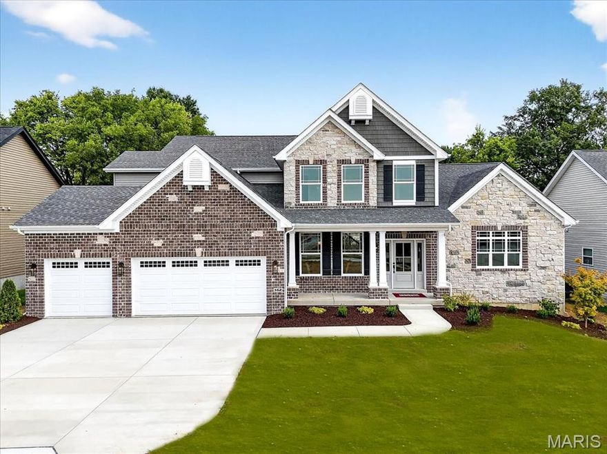MOVE-IN READY! Welcome to 142 Royal Troon Drive in Dardenne Prairie, MO! This stunning 1.5-story home offers 3,600+ sq. ft. of elegant living space with 4 bedrooms, 3.5 baths, and a gourmet kitchen with high-end appliances and quartz countertops. Soaring ceilings—9 feet throughout, 11 feet in the great room—create a grand feel, while Pella windows ensure energy efficiency. Open stairs lead to a versatile lower level with a 9-foot foundation. Experience luxury, comfort, and modern design in this prime location—schedule your private showing today!