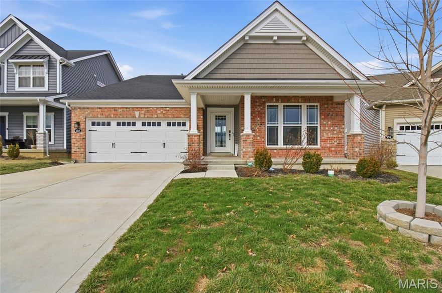 This beautifully designed 3-bedroom, 2-bath single story home offers nearly 1900 sq. ft. on the main level alone, showcasing modern luxury and effortless living. Soaring 12' ceilings in the kitchen, dining area, and great room create an airy, open feel. The white gourmet kitchen is a chef’s dream—featuring Quartz countertops, a large island with bar seating, gas range with stainless hood, wall micro-oven combo, and an instant hot water dispenser! The spacious primary suite boasts a walk-in closet with custom organization, a gorgeous bath featuring double sinks and a safe, universal frameless no-curb shower which makes cleaning easier and adds a sleek, seamless vibe. Enjoy luxury vinyl plank flooring and 5.25" baseboards throughout. Main floor laundry adds convenience, while the walk-out lower level provides potential to add up to an additional 1800 sq.ft of living space. Due to the walkout and additional windows, the lower level provides the perfect opportunity to design a bright, vibrant usable living space specifically for the needs and lifestyle of you and your family, offering an inviting & open feel, plus direct outdoor access! Rough in plumbing for a full bath & wet bar are already installed for your convenience! Step outside to a brand-new high-end PVC deck with stairs and custom lighting—a perfect backdrop for entertaining. All nestled on an always desirable peaceful cul-de-sac with a 2-car garage and access to walking trails. This home is move-in ready and built for comfort and style! Available for a quick closing at an amazing price!