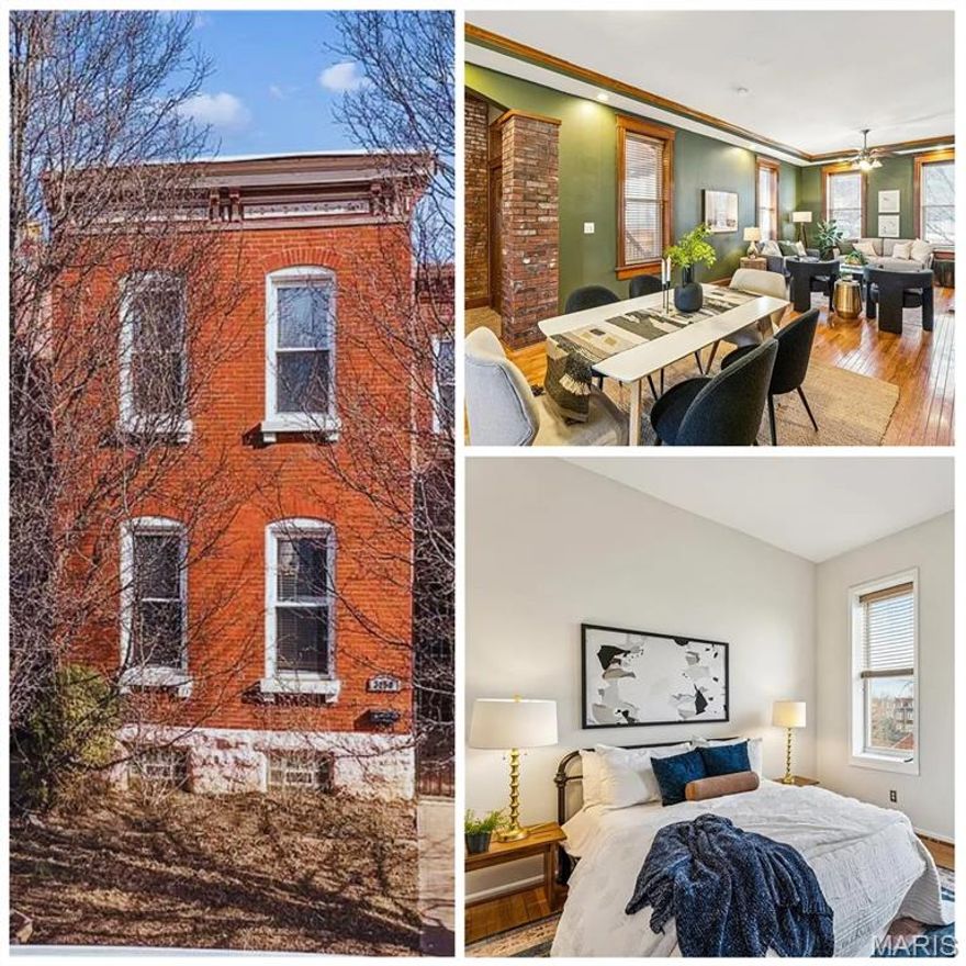 Welcome to 3150 Nebraska - a beautiful two-story brick 3-bed, 2-1/2 bath home in the heart of Benton Park West. Blending modern function with classic South City charm, this home offers an inviting open-concept main floor featuring hardwood floors, exposed brick accents, recessed ceiling, crown molding, a cozy fireplace, main-floor laundry, and a convenient half bath. The spacious kitchen is built for gathering, with an island, and abundant countertop space for cooking and entertaining.

Upstairs, the primary suite is complete with a private balcony showcasing a distant view of the iconic Gateway Arch. It also features a full en-suite bath with a relaxing soaking tub perfect for unwinding at the end of the day. 

Out back, enjoy a fully fenced yard, a covered deck ideal for relaxing or hosting, and a 2+ car off-street parking pad. The location is hard to beat, just moments from the walkable Cherokee Street, one of South St. Louis’ most vibrant and historic corridors known for its culture, creativity, and arts scene. 

Dog lovers will also appreciate the nearby Cherokee Dog Park for an additional option for easy outdoor time with pets.

A perfect blend of lifestyle, location, and livability. This South City gem checks all the boxes!