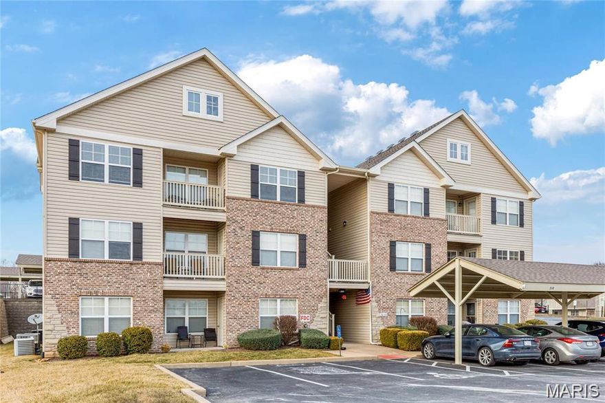 Welcome home to easy, carefree living in the heart of O’Fallon. This spacious 2 bedroom, 2 bath condo has been lovingly maintained and thoughtfully updated, offering the perfect blend of comfort and convenience.

Step inside and you will immediately notice the warm feel created by the beautiful hardwood flooring, complemented by updated ceramic tile and newer carpet, all completed within the last two years. The inviting layout provides both functionality and openness, making everyday living and entertaining equally enjoyable.

The living room opens to a deck, a perfect place to relax in the evening, enjoy your morning coffee, or unwind after a long day. Additional storage space gives you room for seasonal decor, outdoor gear, and all the extras that rarely fit in a typical condo. Covered parking adds year-round protection for your vehicle, and all major appliances, including refrigerator, washer, and dryer, are already in place so you can truly move right in.

Situated just minutes from shopping, restaurants, parks, and daily conveniences, this home offers a low-maintenance lifestyle without sacrificing space or comfort. Ideal for first-time buyers, busy professionals, or anyone looking to downsize and simplify while still enjoying a great location.

Opportunities like this do not last long, schedule your showing and come see how comfortable condo living can be.