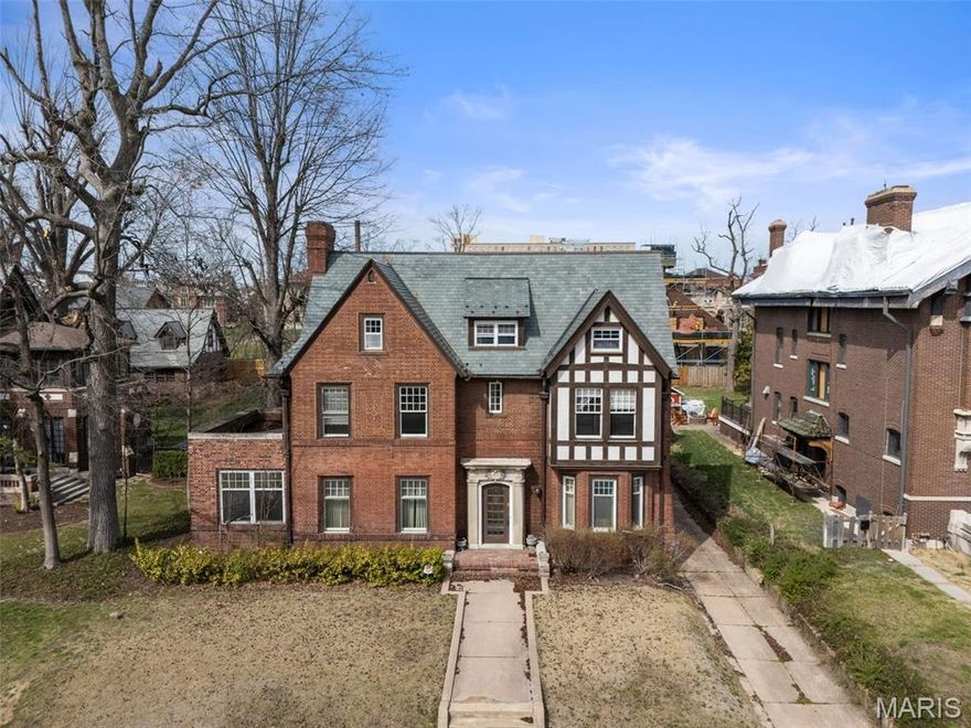 Built in 1913 and located on the iconic private street of Kingsbury Place, this stately historic residence offers over 3,400 square feet and exceptional architectural character. The home features 13 spacious rooms including 8 bedrooms, 3.5 bathrooms, and a charming sunroom filled with natural light. Original details throughout reflect the timeless craftsmanship of the early 20th century, offering incredible potential for restoration or customization.        
The kitchen has been fully gutted, presenting a rare opportunity for the next owner to design and build their dream kitchen tailored to modern living while preserving the home’s historic elegance. Generous room sizes and flexible living spaces make this property ideal for a variety of uses including a large single-family residence, multi-generational living, or investment potential.  In addition: Newer Slate Roof, High Velocity Unico AC, Newer Boiler, New Water Main.

Situated on a large lot with a spacious backyard and a detached 2-car garage, this property provides both privacy and convenience in one of St. Louis’ most distinctive historic neighborhoods. A rare opportunity to own a piece of history and create something truly special.