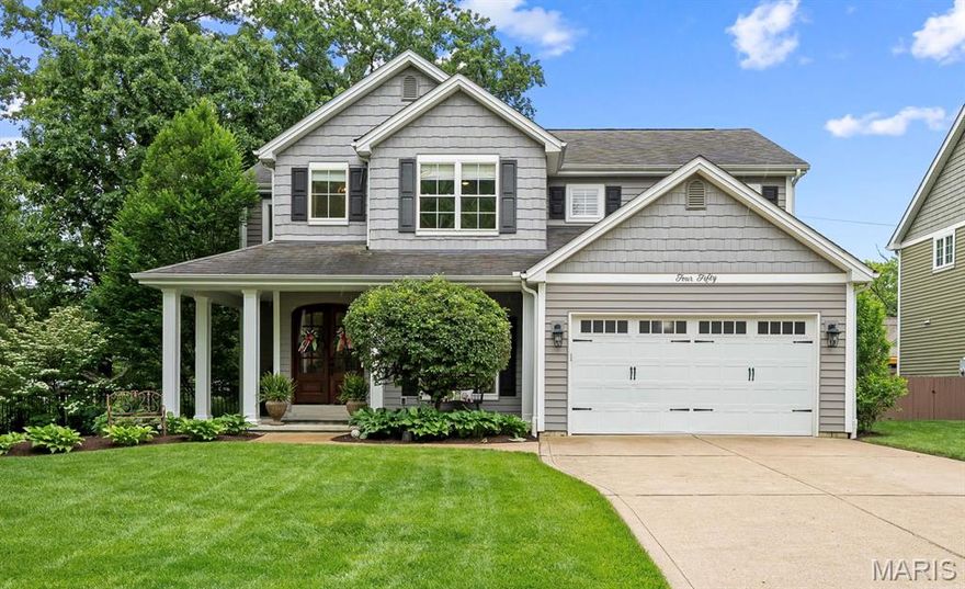 Don’t miss this rare opportunity to move into a newer home on a highly sought after street in Kirkwood. This beautifully maintained home features a welcoming front porch which leads to a gracious foyer, extending to a formal dining room, living room with fireplace, breakfast room and kitchen. The well appointed kitchen includes a center island perfect for everyday use or entertaining, pantry and beverage station with under cabinet refrigerator. On the 2nd floor you’ll find a generous sized primary suite with a beautiful tray ceiling, walk in closet and bath with dual sinks, jet tub and shower, along with 3 add’l bedrooms, hall bath of carrera marble and double sinks and laundry room. Other highlights include a finished lower level with family room, sleeping area/game room and 3rd full bath, mudroom, wood floors, 9’ ceilings, extensive millwork throughout, fenced in backyard with stone fireplace and manicured landscaping. This home has so much to offer, all with a walkability location to schools, restaurants, shopping and parks. *Includes kitchen refrigerator, washer and dryer. *Bonus Room dimensions are sleeping area/game room. *Features/upgrades list to follow. Showing start 4:00 pm Tuesday June 3.