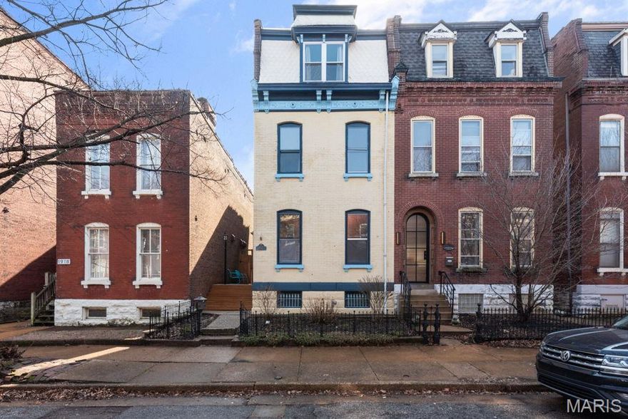 Benton Park Beauty! Welcome home to the perfect blend of timeless historic character and modern comfort in one of St. Louis’ most beloved neighborhoods.  This updated 3-bedroom, 2.5-bath charmer perfectly balances architectural character and everyday livability. Original pinewood floors, exposed brick accents, and soaring 10-foot ceilings create warmth and undeniable presence from the moment you step inside. Sun-filled living spaces flow effortlessly, offering an inviting setting for both relaxed daily living and memorable entertaining. The updated kitchen features quality cabinetry, a gas range, and stainless steel appliances, while all baths have been thoughtfully refreshed with stylish, modern finishes. A welcoming front deck extends the living space outdoors  ideal for morning coffee, evening wine, or soaking in the neighborhood energy.  The private third-floor primary retreat offers its own climate control, creating a peaceful escape with room to relax and unwind.  The backyard features your own private patio and deck with a pergola, perfect for warm summer nights and crisp fall evenings. In addition, a plant stand and raised garden beds are just waiting for your green thumb!  And last but certainly not least!!! Enjoy a walkable and bikeable city lifestyle with easy access to neighborhood restaurants, shops, and entertainment, plus quick connections to downtown, Soulard, and major highways. Rare for city living, this property includes three off-street parking spaces behind the home in addition to street parking.  Historic charm. Modern updates. Prime location. This Benton Park gem truly captures the best of city living and is just waiting for YOU!