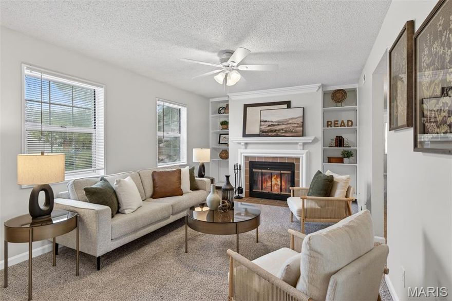 If you’ve been waiting for the right first place to call home - this is it. Rare larger floorplan in sought-after Brentwood Forest! This upstairs, end unit offers added privacy and more square footage than most. The updated kitchen with granite countertops opens to a separate dining space, and the wood-burning fireplace with built-in bookshelves adds the perfect cozy touch. Updated bath, newer carpet, newer washer and dryer, and a new composite deck mean you can truly move right in. Enjoy generous storage, plus access to a clubhouse, two pools, tennis courts, and beautiful green space - all just minutes from highways, shopping, dining, and entertainment. Smart start. Incredible location.