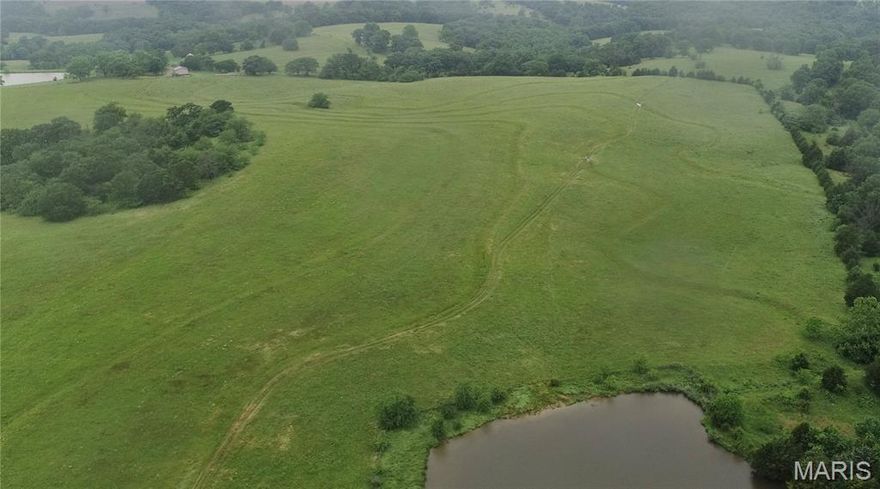 165 +/- acres Income – Cattle – Hay, Recreation, Hobby Farm or Country Home with Gasconade River Access. Build your own Cabin or House. Existing house that adjoins the property with 2,100 sf living space, 3BR, 2 BA is AVAILABLE (see LandCom Property ID 24919018). Great deer and Turkey Hunting, with quail. 2 acre pond and stock pond.  Private Gasconade River easement to gravel bar, 2.5 mile float from Paydown access. Scenic views. Two pasture areas with year round water; the front is terraced improved hay fields with timbered loafing area, grazing area in back. Good fencing.  Food plot locations for hunting or income from hunting lease. Proof of funds required. Split into two tracts; West 48 +/- acres and East 117 acres, separated by access road that runs south to north. Adjoining larger tracts available; Tract 1: 493 +/- acres listed for $1,652,00, Tract 2:  204 +/- acres listed for $895,000.  These tract sizes can be reasonably adjusted.
