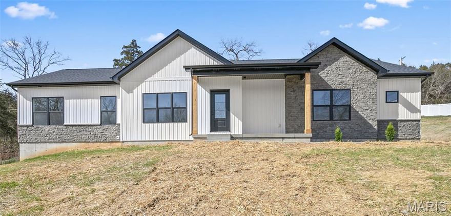 Do not miss this opportunity to live in luxury at an amazing price point with a newly built custom home.  You will be wowed starting by the exterior stone and cedar posts finishes at the front entry walk.  Inside notice the 9ft ceilings, tons of natural light, ceiling fans, recessed lighting and matching quartz counters throughout the home.  The divided bedroom floor plan features a must see 12.5' x 18.5' Luxury Master Bedroom Suite that will greet you every evening after work.  Change into your comfy clothes while in this Huge 6' x 12' walk-in closet room or decide to relax in the soaker tub.  This primary bathroom oozes luxury and easy living.   The kitchen is on point having 42" cabinetry all with soft close features and brand new appliances that most builders charge you extra for, they will be included here.  Imagine enjoying friends, family and all the baking possibilities on this Stunning Quartz Center Island, with seating, expansive storage and a modern walk-in pantry, this is a chefs dream.  Stay dry under the large covered 308sqft back patio with recessed lighting and outdoor ceiling fan is just perfect for comfort in your outdoor entertainment space.   The basement has a full bath rough-in and egress window to add a 4th bedroom, game room or even a theater room if you desire.  Come see this  beautiful 3 bed, 3 bath with  bonus office room including an oversized mud room / main floor laundry is sure to fit the whole family.   Call today before it is gone!