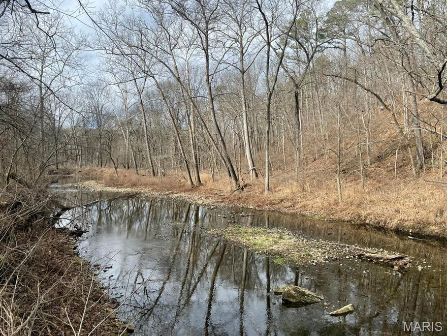 Beautiful building sites, with major creek frontage. Whitetail and turkey hunting. located just out of city limits, rural water available, electric close.
