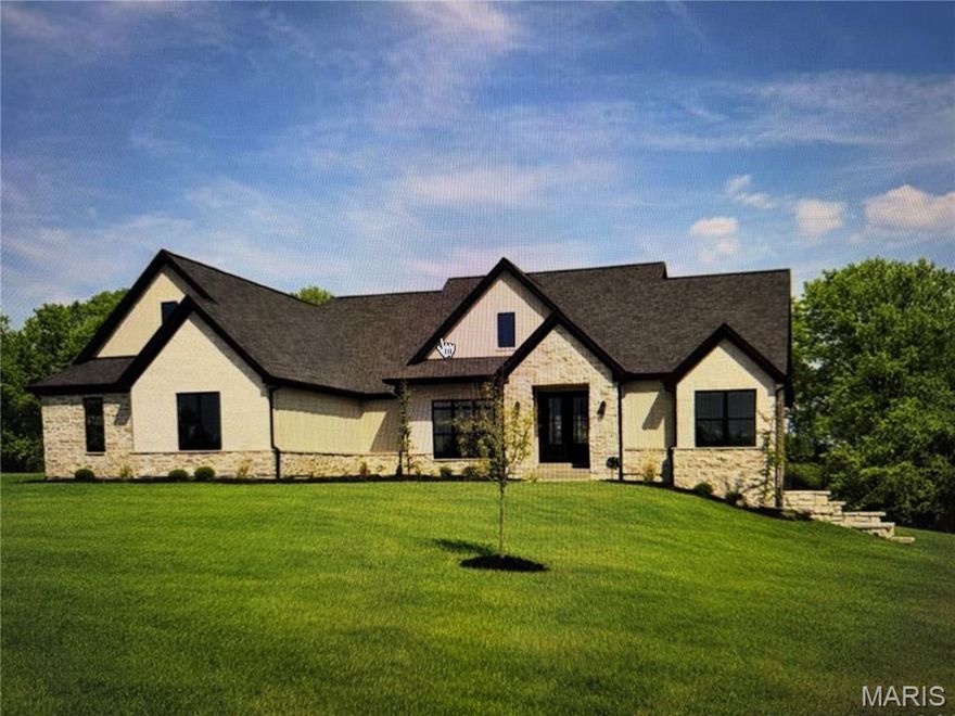 Welcome home! This new construction custom home is the perfect mix of modern and farmhouse in the well sought after Wentzville school district. When you walk in the front door you will be starstruck by the cathedral ceilings and an open floor plan perfect for any family. The primary en suite bathroom is extraordinary with a custom make-up vanity, a dual shower, and an oversized walk in closet with a full system installed. Upstairs offers a large bonus room, or fourth bedroom, with a full bathroom and its own mini-split hvac unit (house has a dual HVAC system). The walk-out basement is unfinished, but equipped with a plumbing rough-in. Stepping outside, you'll find the 12x48 covered patio with three fans. The backyard is perfectly flat and ready for an inground pool or custom court. Landscaping has been newly updated. Schedule your showing today!