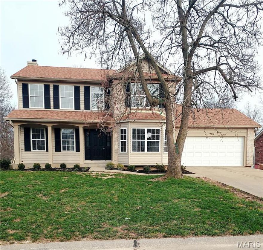 Professional Pictures coming soon approx 4/17! Open house for first viewing Sunday 4/19.   This home has been completely updated from top to bottom with current finishes. Spacious does not truly describe this newly updated 4 Bedroom 3 bath home in desirable Fort Zumwalt Schools!  Home features include:  Fabulous Kitchen with new Quartz counter tops, Center Island and Custom soft close cabinets, including all new Stainless Steel Kitchen Appliances, new lighting, new flooring and fresh paint. Off the kitchen is the Main Floor Laundry/Butler Pantry with Quartz countertop and Cabinets for storing laundry items and larger kitchen items. Upstairs there are 4 Bedrooms and Full Main Hall bath, the Awesome Primary Bedroom Suite, has Vaulted ceiling with large walk-in closet and Luxury bath with Soaking tub and separate shower with Luxury Tile Surround.  Step inside from the covered front porch to the Excellent open foyer, main stairs to upper level has new railing.  Open dining room flows to huge open family room with fireplace; this room flows into the updated kitchen. Take the Sliding patio door to new rear deck, or take the Hall from kitchen to the dining room that includes 1/2 bath a small closet and access door to garage.    Down to the lower level which is partially finished and has new walk out sliding door to rear yard. Lower level is plumbed for a future bathroom if desired.  Out front new plantings/Landscaping and Exterior Shutters.  2 car attached garage.