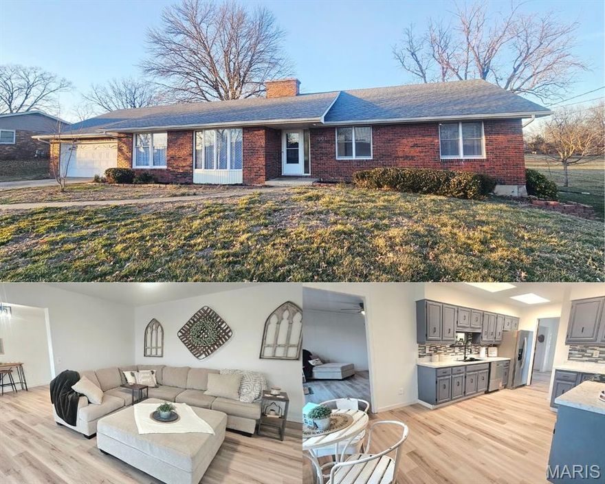 Well-maintained and updated all-brick ranch located in an established Fulton neighborhood and conveniently close to Bartley School. This 3 bedroom, 2.5 bath home offers 1,784 sq ft on the main level with a full unfinished basement that includes a half bath. Updates throughout the home include new flooring, interior paint, lighting, plumbing fixtures, counters, and stainless steel appliances, along with a multi-use farmhouse sink in the kitchen. The floorplan features a formal living room, formal dining room, and a rear family room with a fireplace and large sliding door that opens to the patio. The home provides excellent natural lighting throughout. A spacious mudroom/laundry area sits just off the kitchen and leads to the attached 2-car garage. The backyard offers ample room for outdoor enjoyment, play, and entertaining. This home combines modern updates with classic construction in a convenient Fulton location.