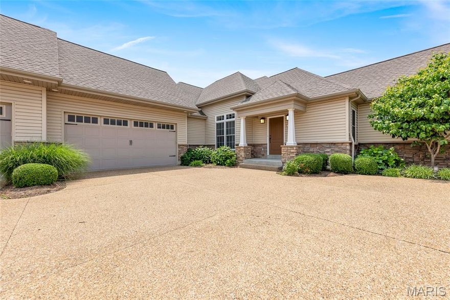 Welcome to this stunning 2 bedroom, 2.5-bath villa in the heart of Cotteville, perfectly blending comfort, convenience, & style. As you step inside, you're welcomed by a bright & open floor plan featuring gleaming hardwood floor, Anderson Windows, & vaulted ceilings. The cozy living room is complete with gas fireplace, while the spacious breakfast area is ideal for enjoying your morning coffee. The main floor boasts a luxurious primary suite, offering walk-in closet & private bath with dual vanities, separate shower, & soaking tub. There's an additional bedroom & full bath ensuring privacy for guests or family. The villa also features a convenient main-floor laundry room, as well as a rough-in for future expansion in the lower level, and a partially finished room, perfect for a home office. Outdoor living is a breeze w/ two charming patio! Recent upgrades include a new A/C (2021) & newer kitchen appliances. The two car garage is oversized with plenty of room for a Golf Cart!  Enjoy the sparkling pool, walking trails, park, and loads of entertainment all with walking/golf cart distance!