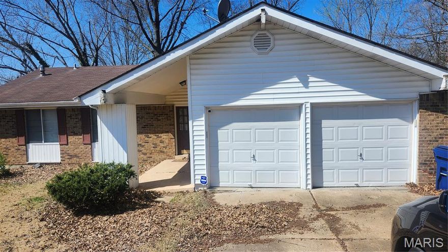 4 Bedroom Ranch with 2.5 baths and 2-car garage.  1230 square feet.  French Doors.  Fenced Yard.  Newer HVAC and stack. Needs tender loving care.  Add your own design.  Sold AS-IS. Seller to do no repairs.