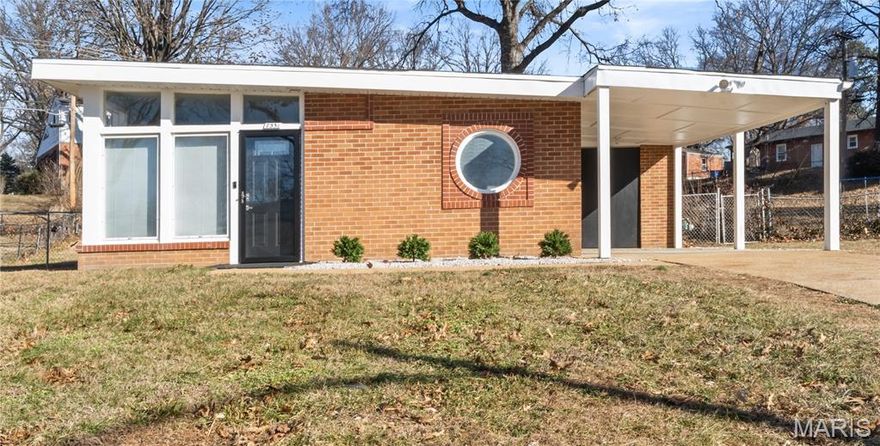 This recently renovated 2 bedroom 1 full bath modern ranch awaits you! The character & charm is obvious the moment you swalk through the door. Spacious living room, stunning kitchen with stainless steel appliances, granite countertops & subway tile backsplash.  The windows throughout the home provide a natural light. The primary bedroom comes with good size closet & storage area. Did I mention the home has a newer roof, some new windows, new HVAC, new hot water heater, and updated plumbing!! Main floor laundry and off-street parking with carport & storage area. Nice level side yard with plenty of shade & space to grow. Not to mention excellent location, that's convenient to the airport, Clayton, Wash U, Forest Park, and so much more!