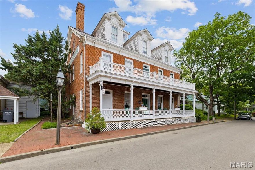 Welcome to history, to Ste Genevieve and to The Southern Hotel! Built in 1790 as one of the crown jewels of the town, it has served patrons since 1805- for almost 230 years! Beautifully restored and well-maintained, this is a 11 room BnB with owner quarters and a full separate carriage house. Each room has its own bath, heating, a/c & ceiling fans. Property hosts a large commercial kitchen. The innkeepers quarters consist of 1 bdr/1bath with living/office areas, hot tub & cedar lined walk in closet. The main addition has the adjoining rooms/suites with beautiful covered porches and open courtyard. The detached carriage house offers a 1 bedroom apt and a very large garage/workshop beneath. The building also features a large bonus room (800+ sqft) that could be used for retail, cafe, etc. Property includes a beautiful private garden. This federal style building has so much character, charm and room... the income potential as a turnkey business is ready- own and create history! Location: City, Downtown