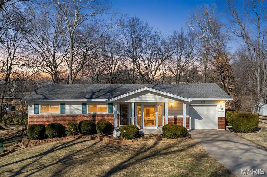 Meticulously maintained and lovingly cared for, this St. Peters ranch is the kind of home you'll feel good about from the moment you arrive. Step inside to hardwood floors and a bright, comfortable layout anchored by a renovated -kitchen featuring 42" custom cabinetry and updated appliances - perfect for everyday living and easy entertaining. Out back, relax on the covered deck overlooking a serene creek and enjoy the privacy of a nearly half-acre level lot. Tucked away on a quiet dead-end street, this setting is hard to beat - peaceful, spacious, and ideal for gardening, pets, play, or simply unwinding outdoors. The partially finished walk-out basement adds valuable extra space with a sleeping room, plus laundry and plenty of storage. You'll also appreciate the 1-car garage and a primary bedroom with its own private half bath. A rare combination of pride of ownership, a tranquil backdrop, and a fantastic St. Peters location - this one is ready to call home.