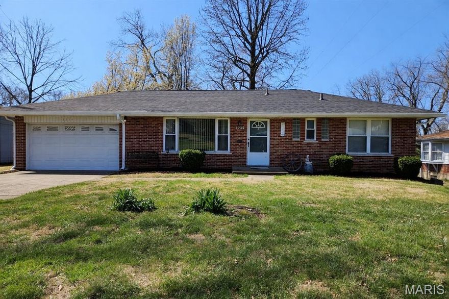 Welcome to 3736 Park Crest Drive, situated in the highly desirable Mehlville Community and the Mehlville school district. This inviting 2-bedroom, 2-bathroom home provides comfortable living with a 2-car garage and a spacious yard. The interior features beautiful hardwood floors throughout, complemented by ceramic tile in the kitchen. Recent updates include a new roof and gutters within the past year. With 1,018 square feet of living space on the main level and an unfinished basement ready for your personal touch, this home is a fantastic opportunity you won't want to miss!